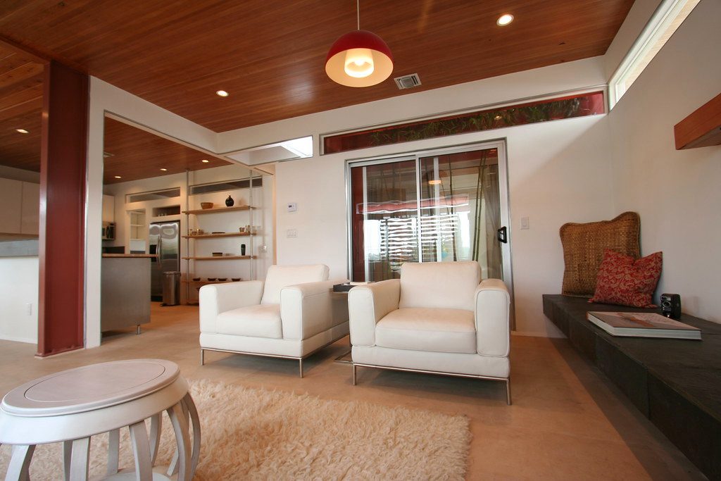 Warm modern living room interior
